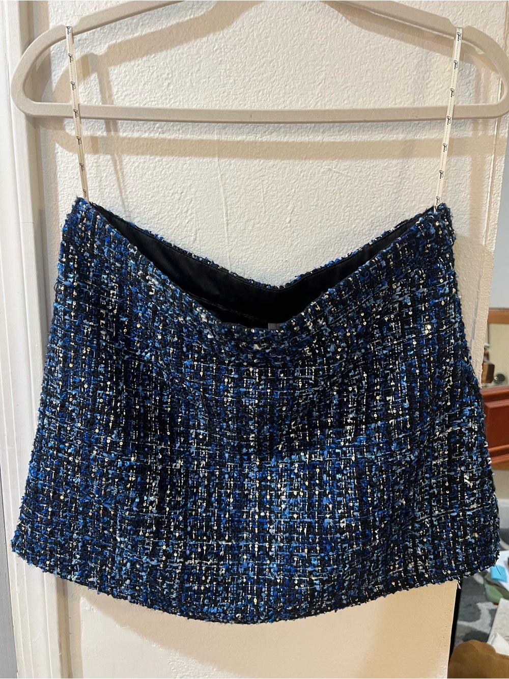 Forever 21 Blue and Black Tweed Mini Skirt